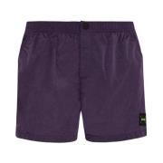 Kort Effect Shantung Glanzend F**k , Purple , Heren