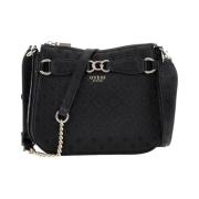 Zwarte schoudertas met gouden details Guess , Black , Dames