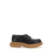 Zwarte Leren Derby Veterschoenen Alexander McQueen , Black , Heren