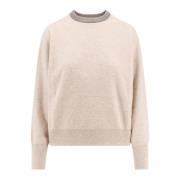 Beige Cashmere Gebreide Kleding Aw24 Brunello Cucinelli , Beige , Dame...