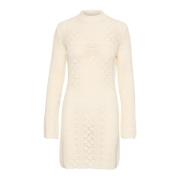 Elegante Vrouwelijke Gebreide Jurk Whisper White Soaked in Luxury , Wh...