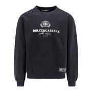 Zwarte Crew-neck Sweatshirt Aw24 Dolce & Gabbana , Black , Heren