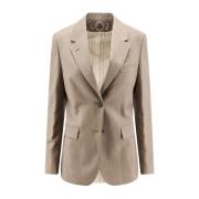 Wollen blazer met twee knopen Golden Goose , Beige , Dames