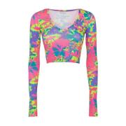 Gestreepte Lange Mouw Jersey Top Me-Fui , Multicolor , Dames