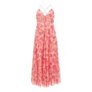 Bloemenprint Tule Jurk Roze Philosophy di Lorenzo Serafini , Pink , Da...