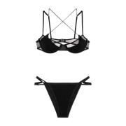 Zwarte Lycra Twist Bikini Set Me-Fui , Black , Dames