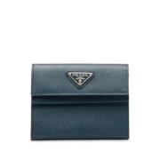 Pre-owned Leather wallets Prada Vintage , Blue , Dames