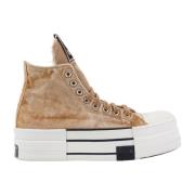 Beige Sneakers met Leren Logo Detail Converse , Beige , Heren