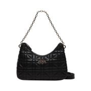 Zwarte schoudertas met gouden details Guess , Black , Dames