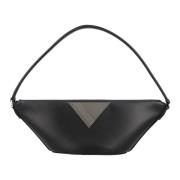 Zwarte Leren Driehoeksklep Handtas The Attico , Black , Dames