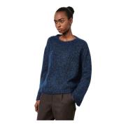 Zijde Mohair Bell-Sleeve Sweater Massimo Alba , Blue , Dames