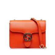 Pre-owned Leather crossbody-bags Gucci Vintage , Orange , Dames