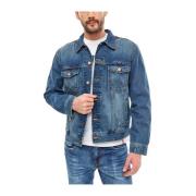 Tijdloze Western Denim Jack Wrangler , Blue , Heren