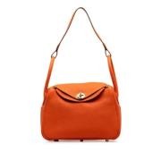Pre-owned Leather shoulder-bags Hermès Vintage , Orange , Dames