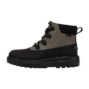 Elastische Veterschoen van Nep Leer Hey Dude , Black , Dames