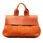 Pre-owned Canvas handbags Hermès Vintage , Orange , Dames