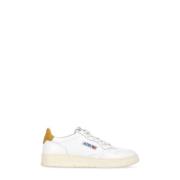 Witte Leren Sneakers met Geborduurd Logo Autry , White , Dames