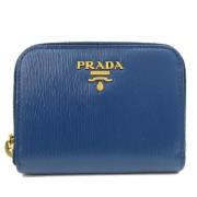 Pre-owned Leather wallets Prada Vintage , Blue , Dames