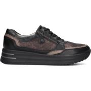 Lage Sneakers Zwart Leer Waldläufer , Black , Dames