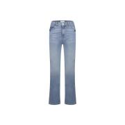 Mid-High Taille Straight Denim Broek Fabienne Chapot , Blue , Dames