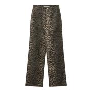 Luipaardprint Denim Broek Snos606 Sofie Schnoor , Brown , Dames