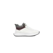 Witte Leren Platform Sneakers Logo Detail Cerruti 1881 , White , Dames