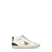 Witte Hoge Top Glitter Ster Sneakers Golden Goose , White , Dames