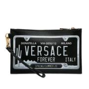 Pre-owned Leather clutches Versace Pre-owned , Black , Dames