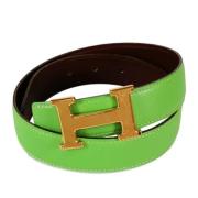 Pre-owned Leather belts Hermès Vintage , Green , Dames