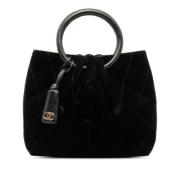Pre-owned Velvet handbags Chanel Vintage , Black , Dames