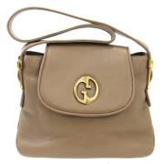 Pre-owned Leather shoulder-bags Gucci Vintage , Beige , Dames