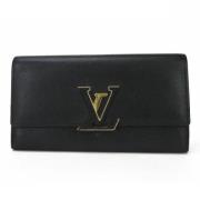 Pre-owned Leather wallets Louis Vuitton Vintage , Black , Dames