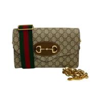 Pre-owned Leather shoulder-bags Gucci Vintage , Brown , Dames