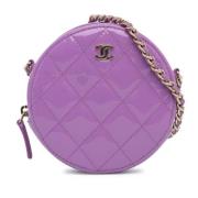 Pre-owned Leather shoulder-bags Chanel Vintage , Purple , Dames