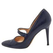 Pre-owned Leather heels Manolo Blahnik Pre-owned , Blue , Dames