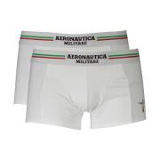 Katoenen Boxershorts Elastische Taille Pak Aeronautica Militare , Whit...