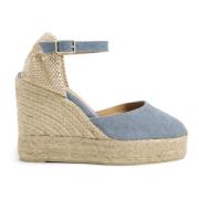 Carol gewassen katoenen espadrilles met enkelbandje met zij metalen ge...