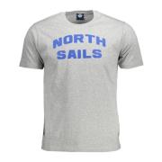 Grijze Statement Tee met Distinct Print North Sails , Gray , Heren