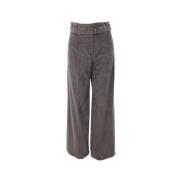 Wijde Pijp Fluwelen Broek Brunello Cucinelli , Gray , Dames