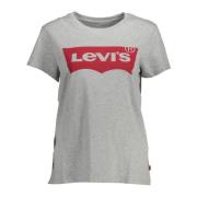 Grijs Logo Print T-Shirt Levi's , Gray , Dames