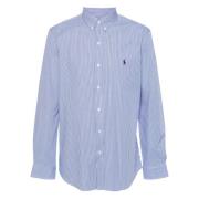 Blauw Witte Hairline Streep Sportshirt Polo Ralph Lauren , Blue , Here...