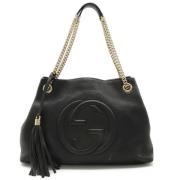 Pre-owned Leather totes Gucci Vintage , Black , Dames