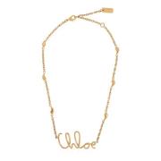 Ketting met logo Chloé , Yellow , Dames