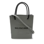 Pre-owned Leather totes Balenciaga Vintage , Gray , Dames