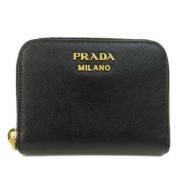 Pre-owned Leather wallets Prada Vintage , Black , Dames