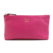 Pre-owned Leather pouches Gucci Vintage , Pink , Dames