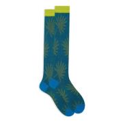 Italiaanse katoenen lange sokken met borduurwerk Gallo , Multicolor , ...
