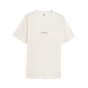 Wit T-shirt met logoprint C.p. Company , White , Heren