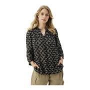 Viola Shirt Blouse Zwart IN Front , Multicolor , Dames