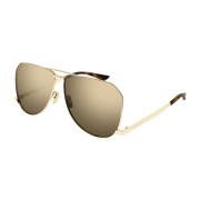 690 New Wave Aviator Zonnebril Goud Saint Laurent , Yellow , Heren